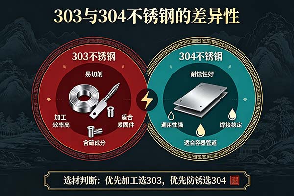 303与304不锈钢的区别